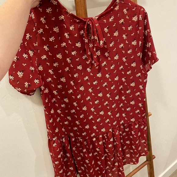 Red Floral Blouse - Picture 2 of 2